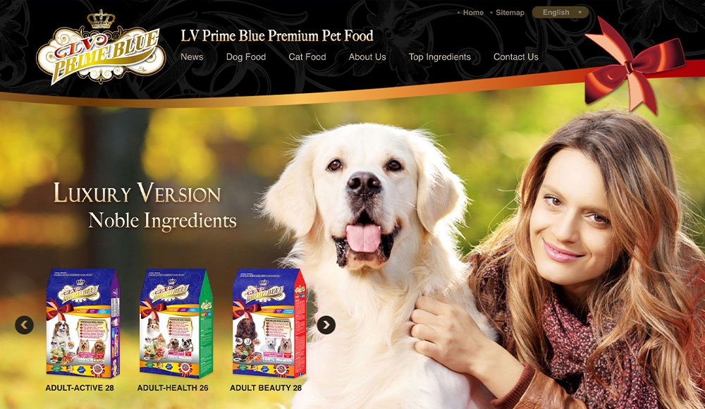 LV藍帶精選頂級寵物食品 網站設計